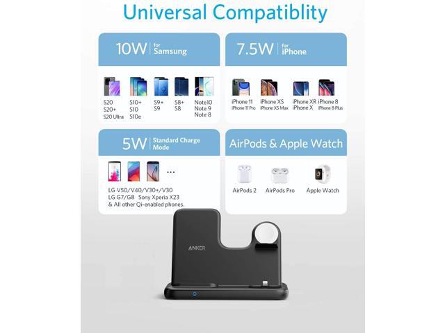 NeweggBusiness - Anker 4-in-1 Wireless Charging Station, PowerWave