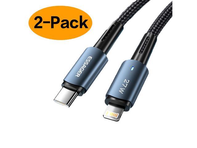NeweggBusiness - [3.3ft, 2-pack] LUOM USB-C to Lightning Charging Cord,  E-Marker PD 27W 3A Fast Charging 480Mbps Data Transmission for iPhone 14/13  Pro/13/12 Pro/11 Pro Max/X/XS/XR/8, iPad, AirPods