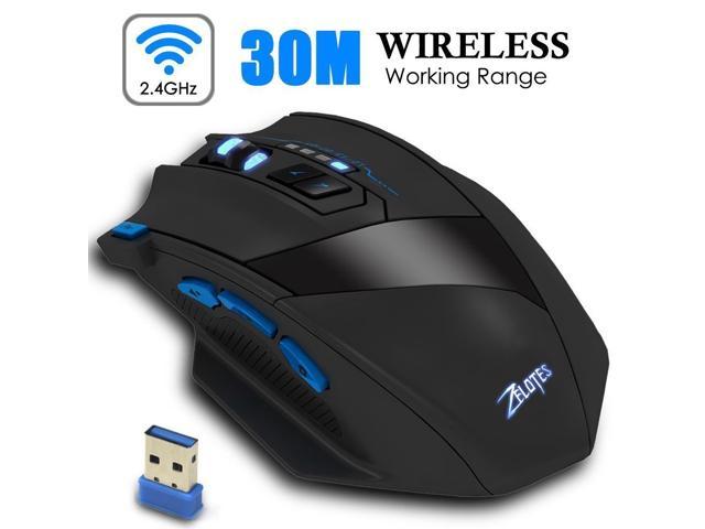 NeweggBusiness - Zelotes Wireless Gaming Mouse, 9 Button 5 Levels