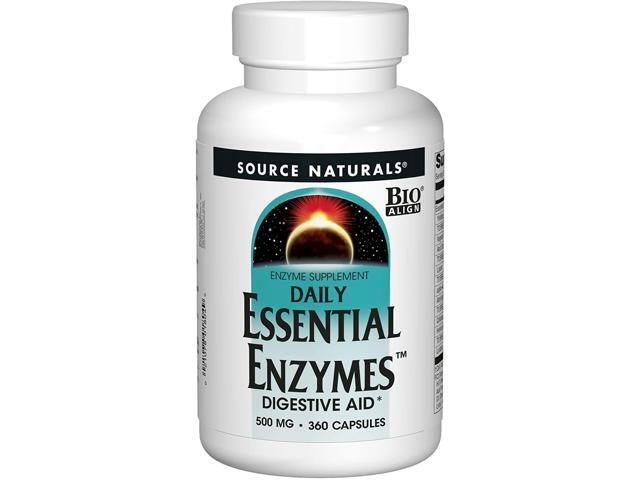 Source Naturals Essential Enzyme Supplement Digestive Aid 360ct Capsules 500mg Bio-Aligned
