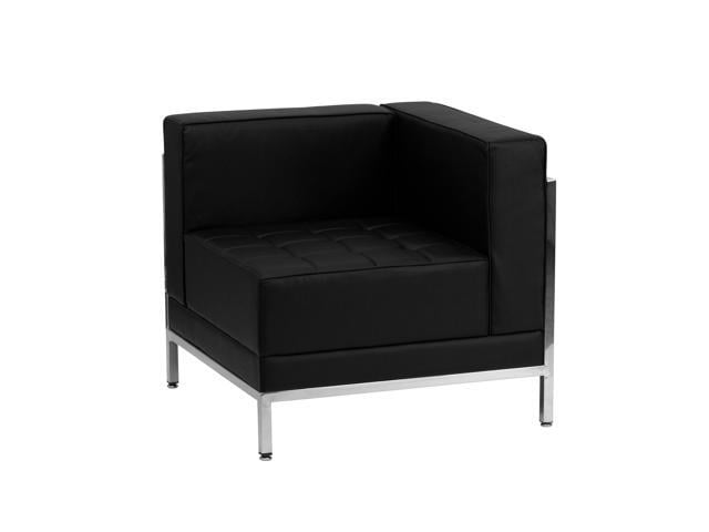 Flash Furniture HERCULES Imagination Series Contemporary Black LeatherSoft Right Corner Chair with Encasing Frame