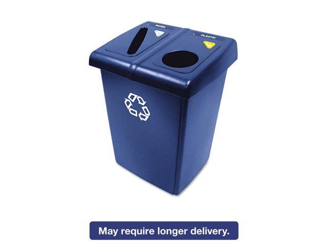 Glutton Recycling Station Rectangular Plastic 46gal Blue