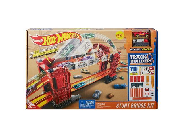 Hot Wheels Track Builder Stunt Bridge Kit Motorized 70+ Pieces Mattel