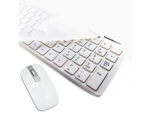 axGear Wireless 24G Keyboard Mouse Combo Slim For Desktop Laptop PC White