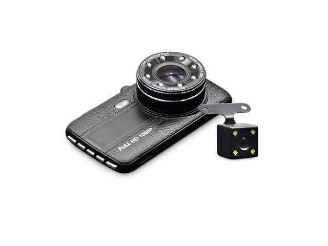axGear Dash Cam Driving Recorder DVR Dual Camera 4 Inch LCD Vehicle Black Box Monitor