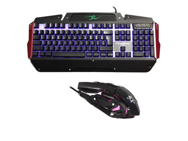 axGear Gaming Keyboard LED Backlight USB Ergonomic Wired PC Mouse Combo Gamer