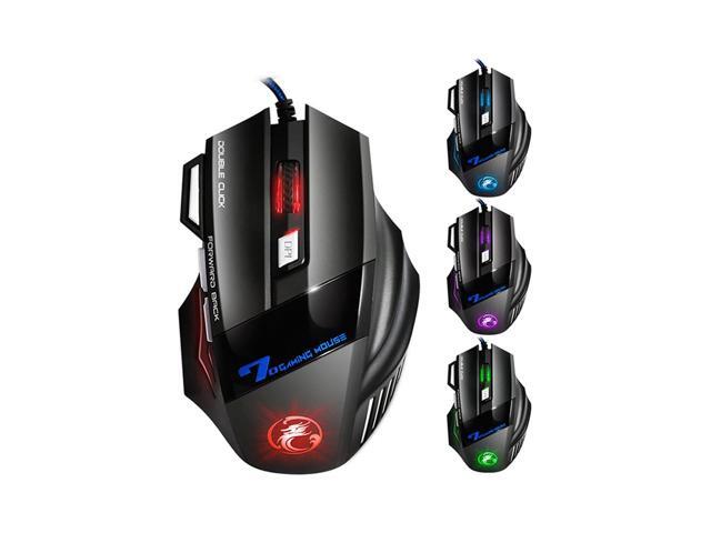 axGear Gaming Mouse USB Optical 5500 Dpi LED 7 Buttons Wired Mice for Gamer Computer