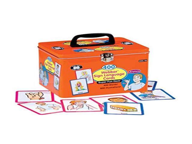 400 American Sign Language Cards Fun Deck - Super Duper Educational Learning Toy for Kids