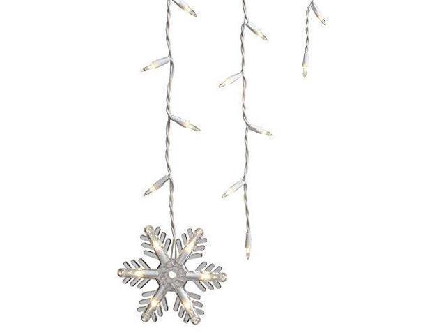 150 Count Clear Icicle Style Lights with 7 Dangling Snowflakes