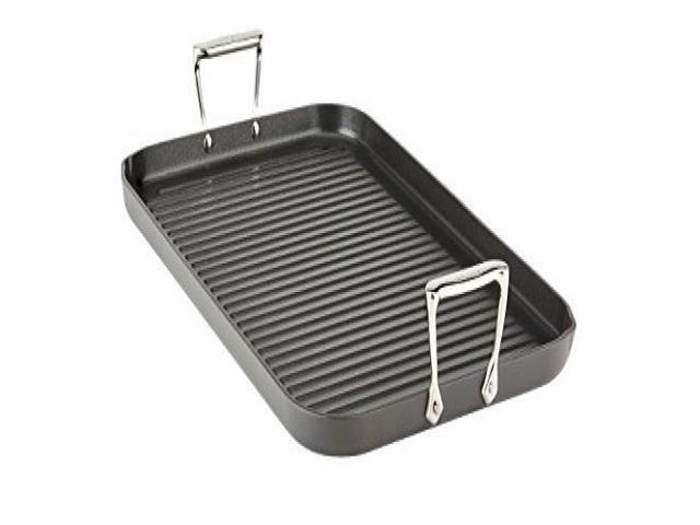 All-Clad E7954164 HA1 Hard Anodized Nonstick Dishwasher Safe PFOA Free Grande Grill Cookware 13-Inch by 20-Inch Black
