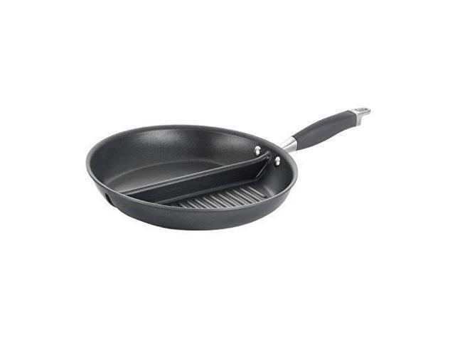 Anolon 83655 125' Divided Skillet Hard Anodized Aluminum Grill Griddle Inch Gray