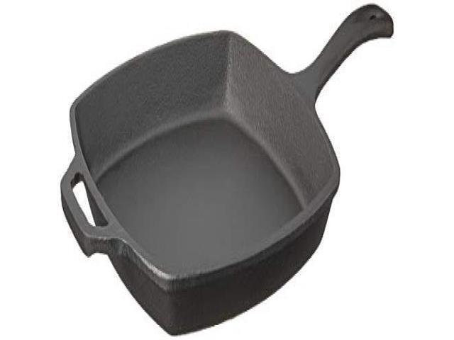 Jim Beam JB0217 105' Pre Seasoned Cast Iron Square Skillet for Grill Gas Oven Electric Induction and Glass Black