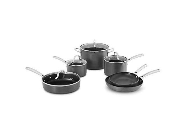 Calphalon Classic Pots And Pans Set 10-Piece Nonstick Cookware Set Grey
