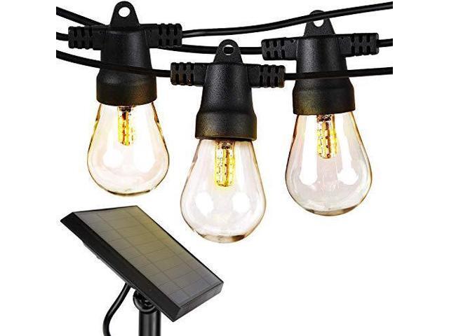 Brightech Ambience Pro - Waterproof LED Outdoor Solar String Lights - 1W Vintage Edison Bulbs - 27 Ft Heavy Duty Patio Lights Create Cafe Ambience