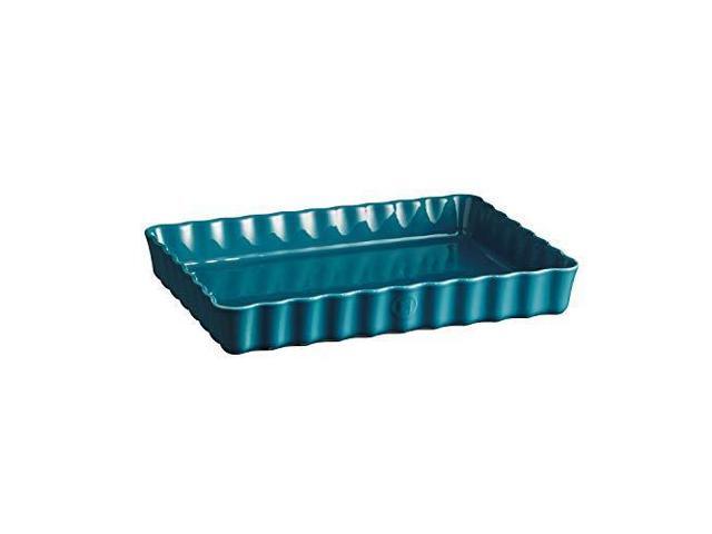 Emile Henry 606038 Large Mediterranean Blue Rectangular Tart Dish 25 qt