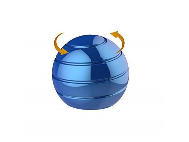 Kinetic Spinning Desk Toy Ball Metal Stress Ball for Adults Anxiety ADHD Optical Illusion Fidget Spinner Toys for Adults Kids (Blue)
