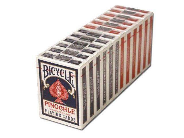 12 Decks Bicycle Pinochle Cards (6 Red / 6 Blue)