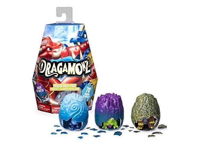 Dragamonz Dragon Multi 3-Pack Collectible Figure and Trading Card Game for Kids Aged 5 and Up