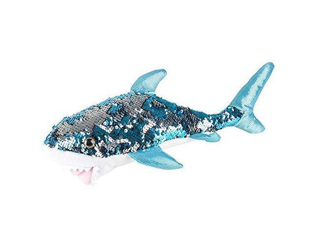 adventure planet reversible mermaid sequins great white shark 10' plush