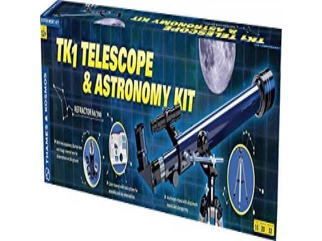 Thames & Kosmos TK1 Telescope Plus Astronomy Educational Science Kit Refractor 60/700 Aluminum Full Size Tripod with Altazimuth Mount 35X