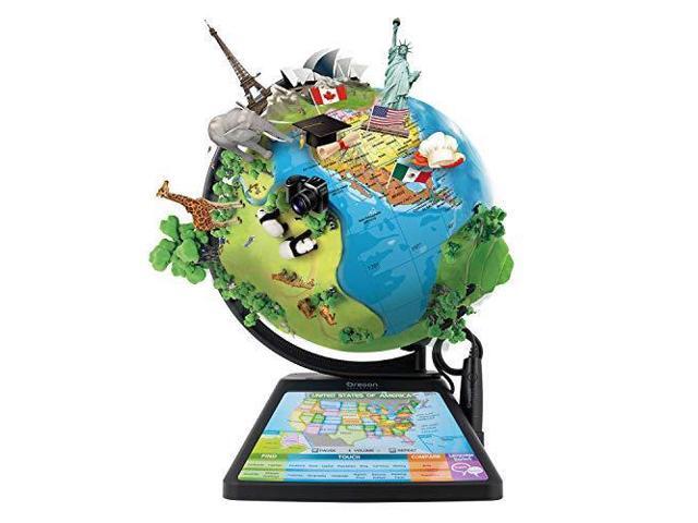 oregon scientific sg268r smart globe adventure ar educational world geography kids - learning toy (black)