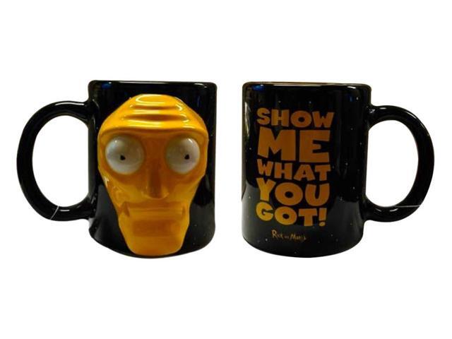 Official Rick and Morty'SHOW ME WHAT YOU GOT!' Molded Ceramic Coffee Mug Black Color Set Of 1 20oz GIFT - Coffee Mugs/Tea Cups