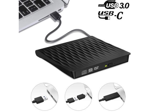 Wanmingtek External DVD Drive USB 30/Type-C Portable Pop-up CD/DVD+/-RW Burner Player USB C Superdrive CD ROM for Laptop Mac MacBook Pro Air