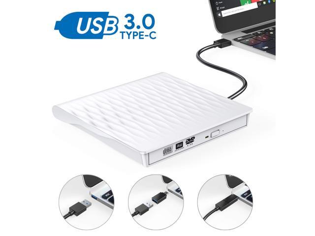 External DVD Drive USB 30 Type C CD Drive Dual Port DVD Player Portable Optical Burner Writer Rewriter High Speed Data Transfer for Laptop