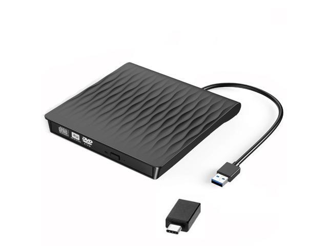Wanmingtek External CD DVD Drive USB 30 Type-C Portable CD/DVD ROM Drive Burner Rewriter for Windows Linux Mac Laptop Desktop MacBook Pro/Air