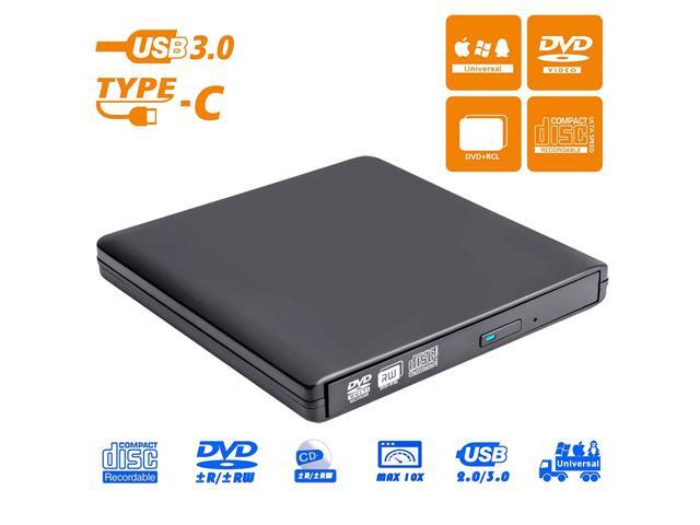 Wanmingtek Aluminum External DVD Drive USB 30 Type-C CD DVD +/-RW Optical Drive Slim CD/DVD ROM Rewriter Writer Reader Portable for Laptop Desktop