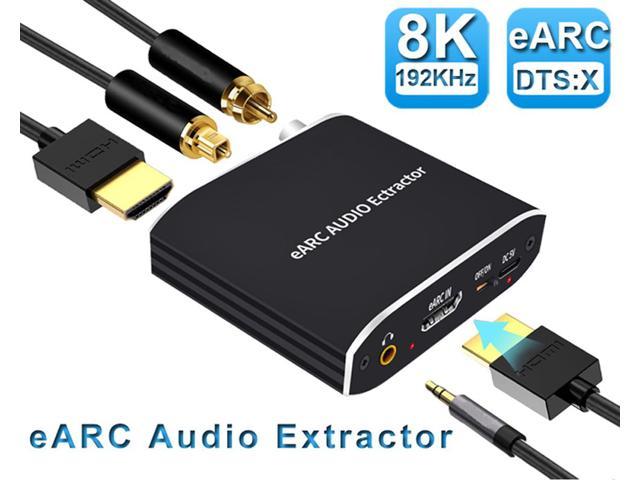 HDMI ARC Audio Extractor 192KHz, HDMI ARC Adapter with 3.5mm Audio and L/R  Stereo Audio for HDTV Soundbar Speaker Amplifier