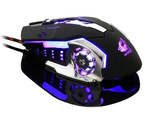 Wanmingtek Wired Gaming Mouse 4000 DPI Metal Base Gaming Mouse Mice for PC Laptop Cuomputer Macbook Gamer Black