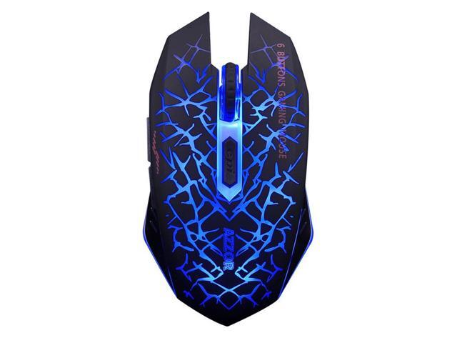 Wanmingtek M6 24GHz Rechargeable Wireless Gaming Mouse/Mice 2400 DPI 6 Buttons LED Optical Silent Click Mouse for Gamers Black