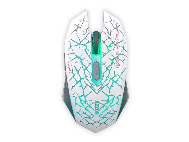 Wanmingtek M6 24GHz Rechargeable Wireless Gaming Mouse/Mice 2400 DPI 6 Buttons LED Optical Silent Click Mouse for Gamers White