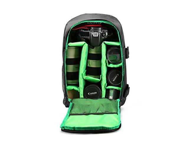 Wanmingtek Upgrade Waterproof Digital DSLR Photo Padded Backpack w/ Rain Cover Laotop 156' Multi-functional Camera Soft Bag Video Case