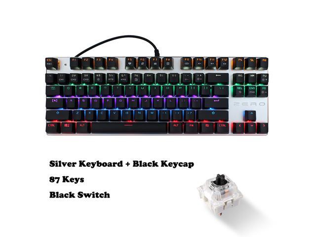 Wanmingtek USB Wired Gaming Keyboard 87 Keys Red Switch Mechanical Gaming Keyboard with LED Mix-light Anti-ghosting Blacklit for Gamer Tablet