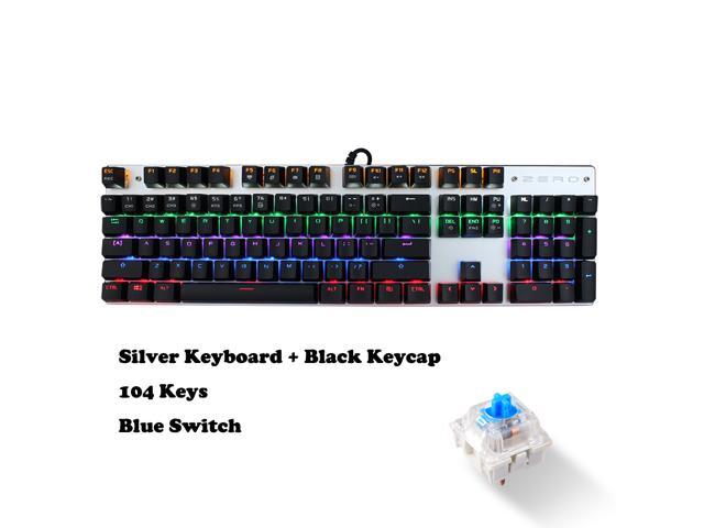 Wanmingtek USB Wired Gaming Keyboard 104 Keys Red Switch Mechanical Gaming Keyboard with LED Mix-light Anti-ghosting Blacklit for Gamer Tablet
