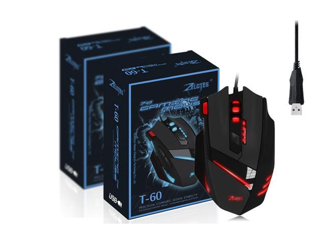 Zelotes PC Mouse Computer Mouse Laptop Mouse Wired USB Connection with 7 Buttons 7200 DPI -Black