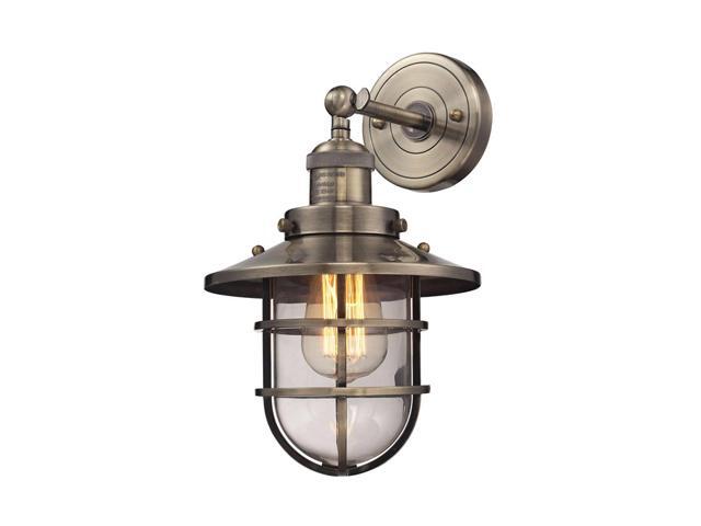 ELK Lighting Seaport 1 Light Sconce Antique Brass - 66376-1