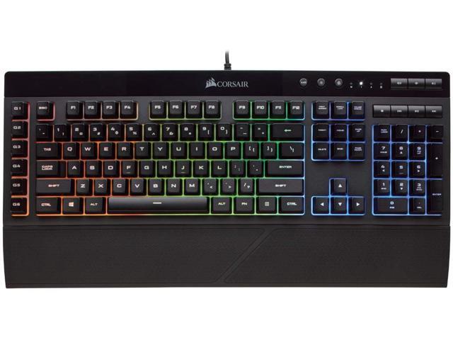 RGB Gaming Keyboard - New CORSAIR RGB Gaming Keyboard Quiet & Satisfying LED Backlit Keys Media Controls Wrist Rest Included Onboard Macro