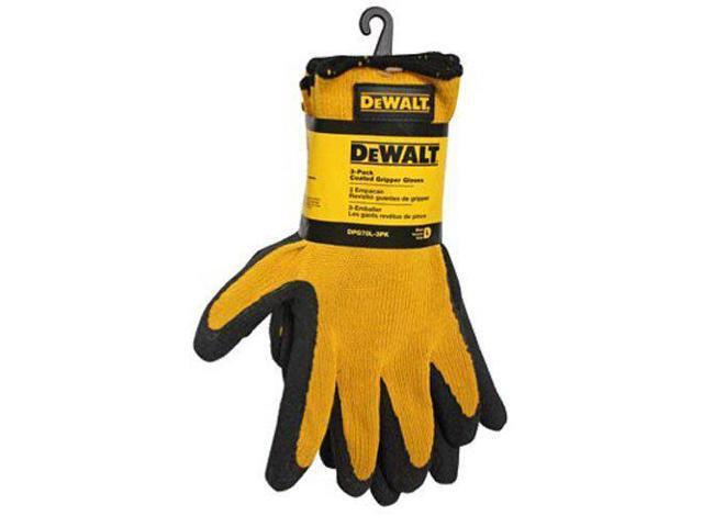 Radians DeWalt DPG70L Textured Rubber Coated Gripper Gloves Large 3-Pack