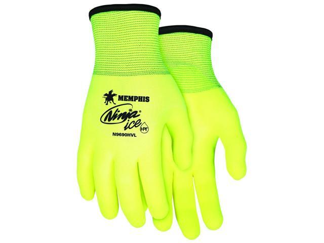 MCR Safety N9690HVXXL Ninja Ice Hi-Vis 15 Gauge Lime Nylon Gloves XX-Large
