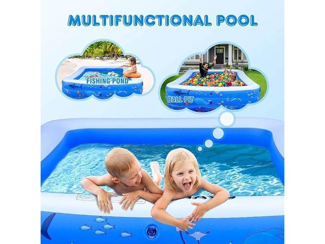 NeweggBusiness - FUNAVO Inflatable Swimming Pools 100 X71 X22 Family  Swimming Pool - BLUE