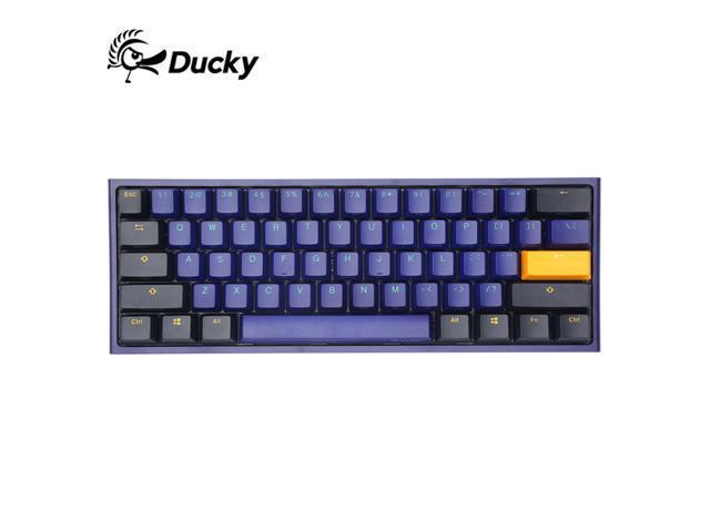 Ducky One 2 Mini All Non-conflicting 61Keys Cherry MX Mechanical White Backlit Gaming Keyboard PBT Keycaps- Horizon Blue(Cherry MX Red)