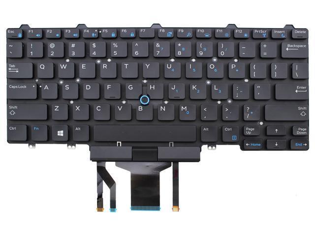 Laptop backlit keyboard for Dell Latitude E5470 E7470 keyboard US layout Black color with mouse pointer