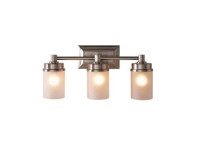 Hampton Bay Cade 3-Light Frosted Glass Shades Brushed Nickel Finish Vanity Light