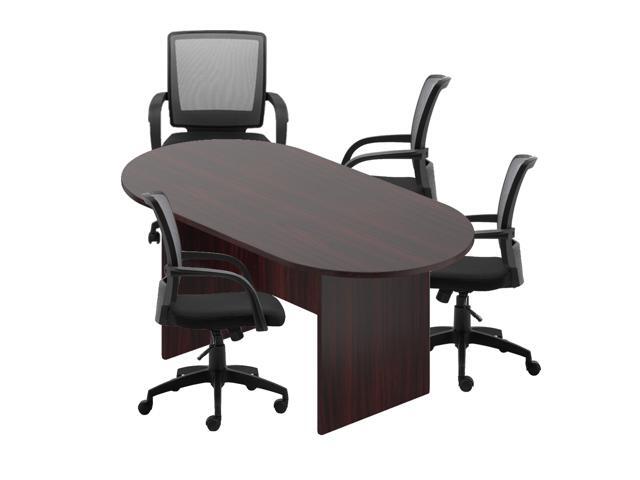 GOF 6 FT Conference Table with 4 chairs Mahogany (5-Piece Table Set)