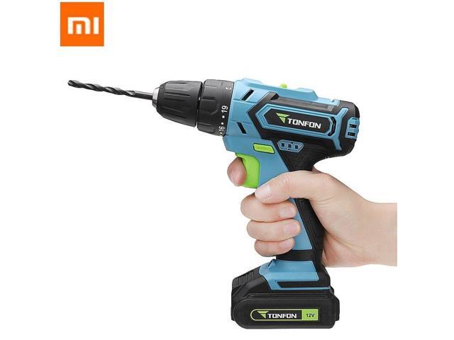 Tonfon 3 In 1 12V Rechargable Impact Drill Cordless Electric Screwdriver Drill with Bits for Furniture Installation Tool
