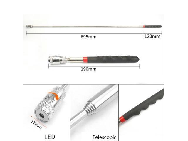 1pc Telescopic Pick Up Tool Magnetic Mini LED Magnet Tool For Picking Up Screwdriver Nuts And Bolts Metal Screw Hand Tools