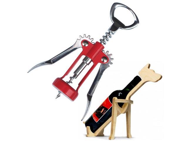 1pc Professional Stainless Steel Wine Bottle Opener Handle Pressure Corkscrew Red Wine Opener Kitchen Accessory Bar Tool